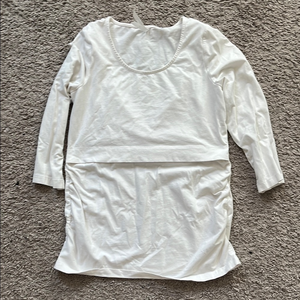 Seraphine White Fitted 3/4 Sleeve Tunic